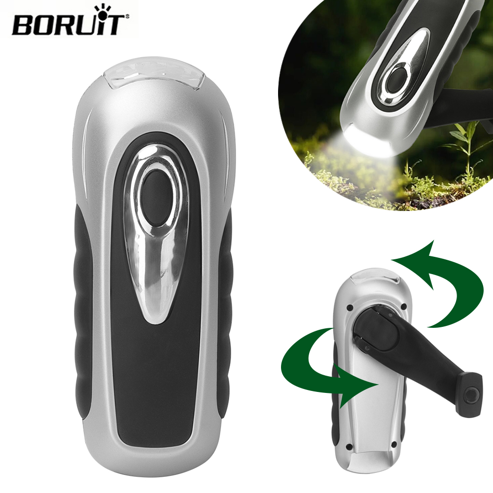 Bike Dynamo Light - BORUIT светодиодный фонарик ручной динамо-машина на