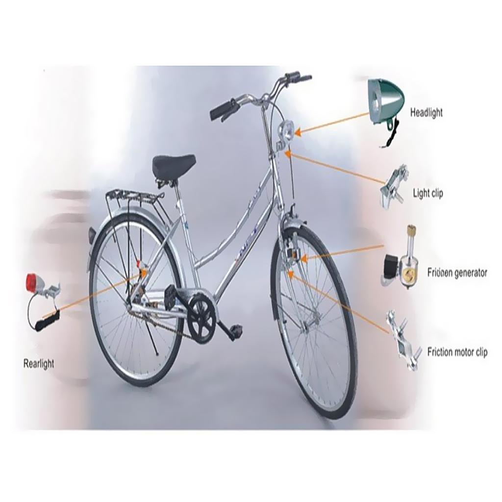 Bike Dynamo Light - Комплект хромированных вспомогательных фар и задних
