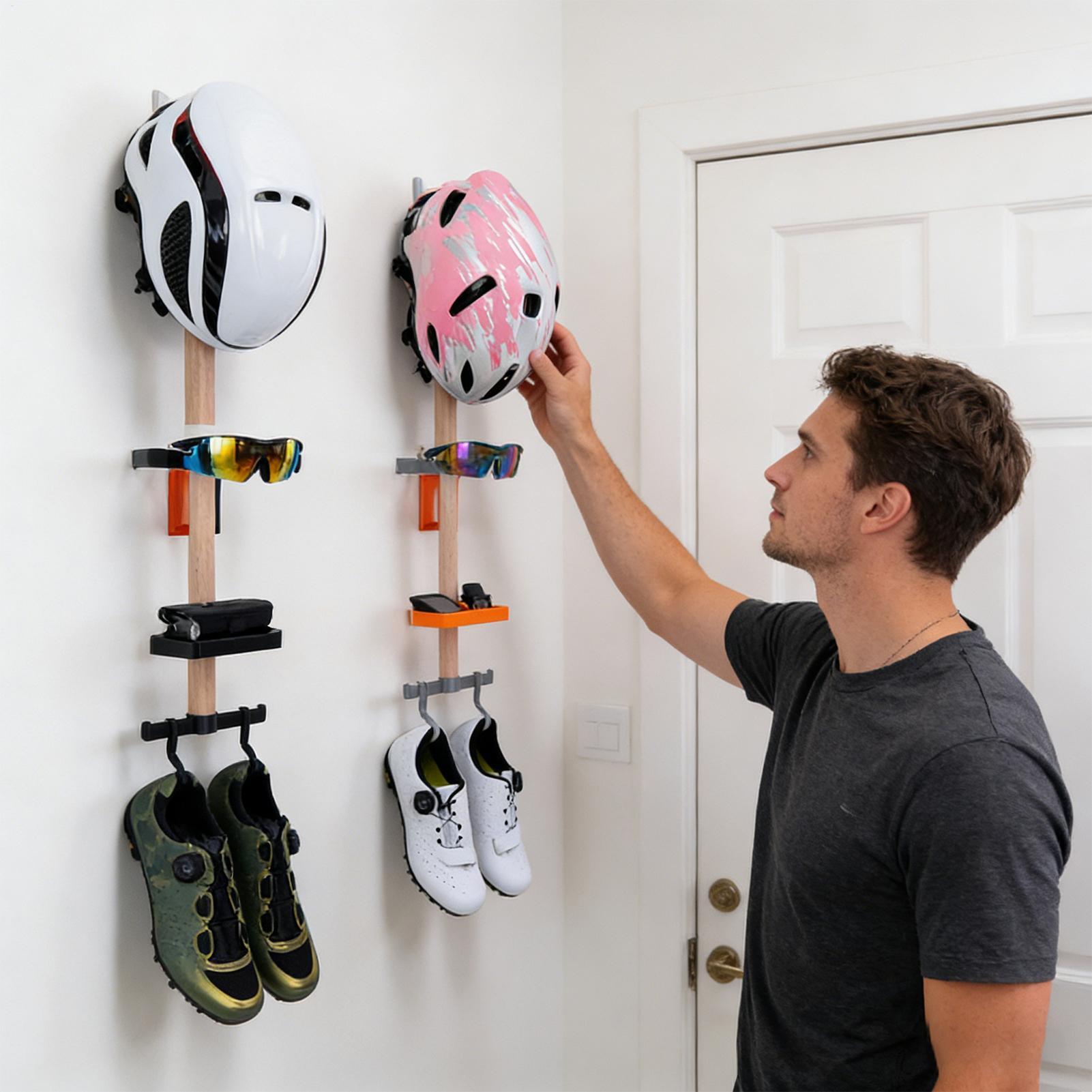 Cycling Gear Wall Organizer - Вертикальная настенная стойка-органайзер для велосипедных принадлежностей,